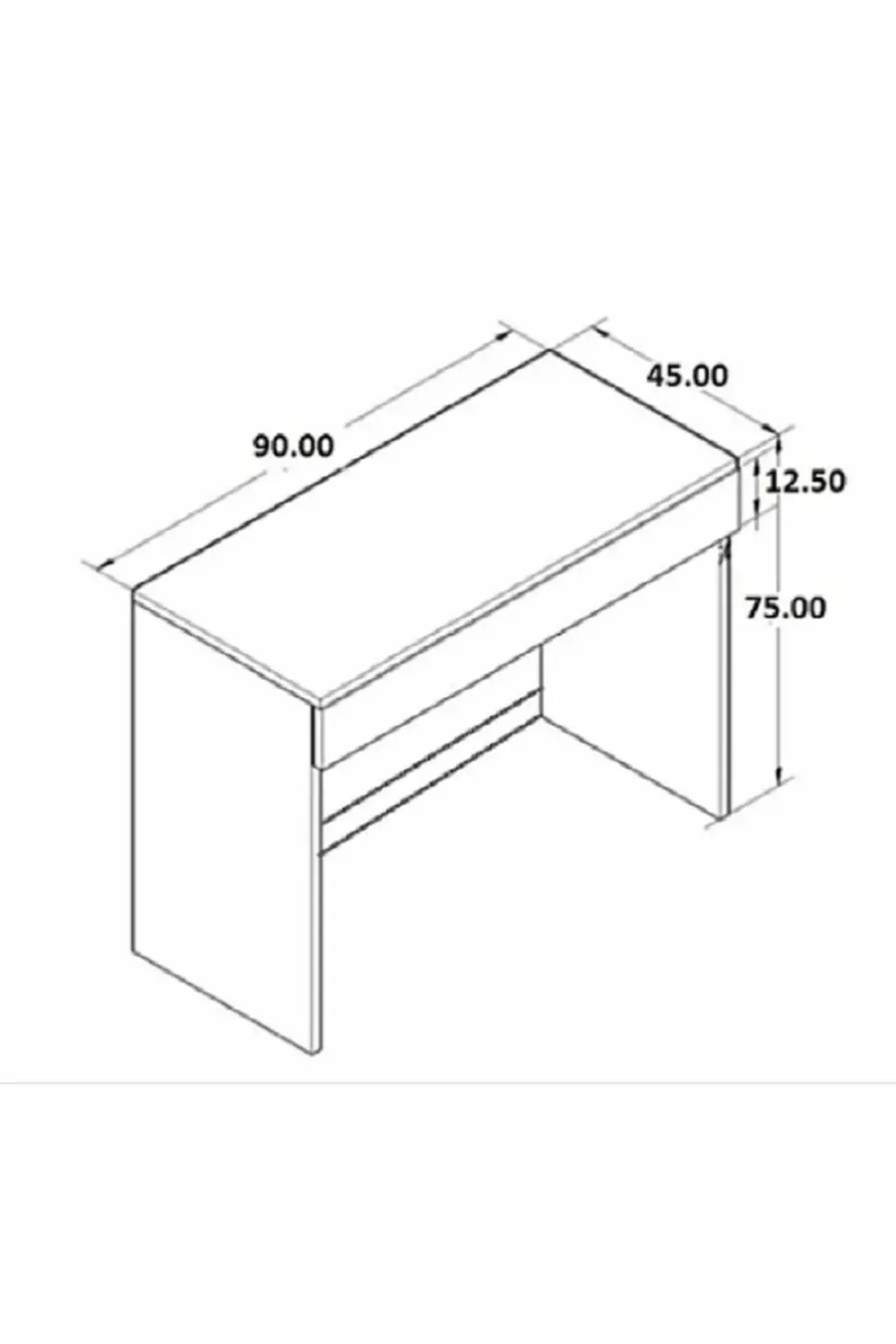Table de maquillage MDF Arya Novella Mode avec tiroirs, blanche