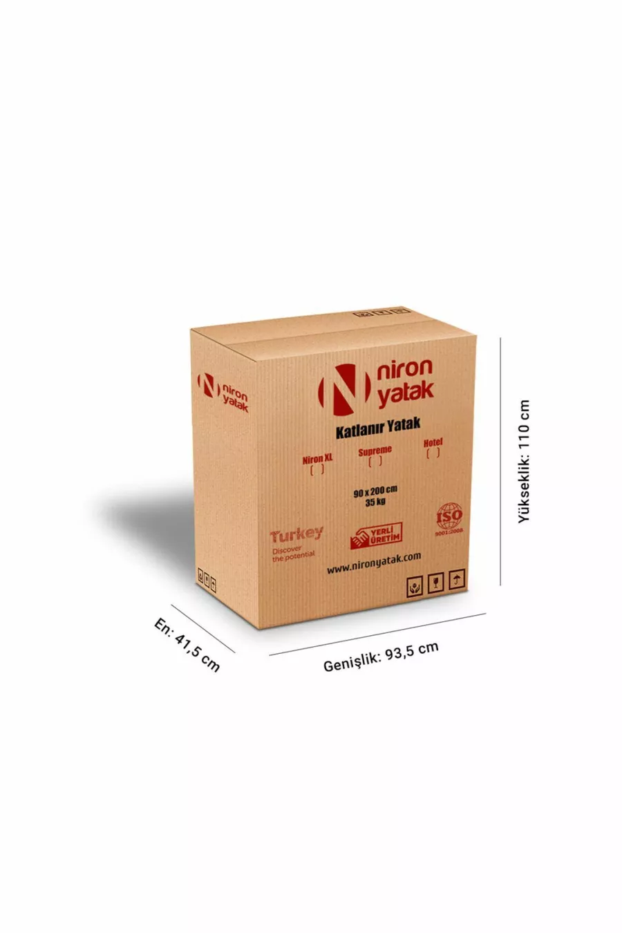 Lit pliant premium Niron  cm Matelas luxueux à ressorts emballés et cadre de lit recouvert de tissu antidérapant