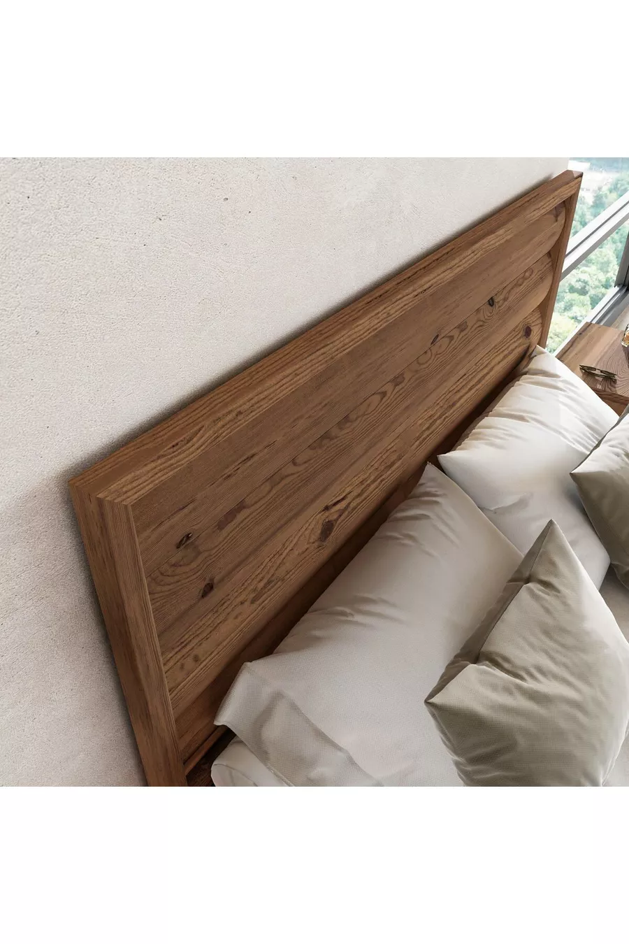 Tête unique en bois couleur noyer modèle Hüma (YTY)