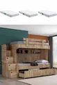 Lit superposé Viva avec tiroirs et 3 matelas confort