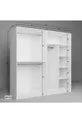 Armoire à vêtements Lucas 4 portes avec double tringle - Ensemble garde-robe blanc  cm