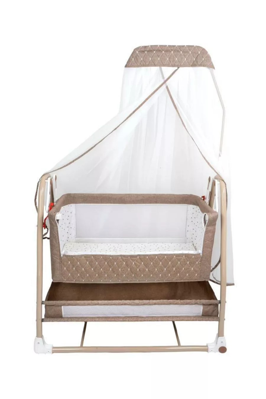 Berceau Royal Anne à Côté avec Tulle, Berceau Panier, Berceau Bascule pour Bébé, Berceau à Côté de la Maman