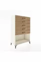 Armoire Hyperion 5 tiroirs Pierre de lune-Pin