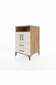 Table de chevet Kronos avec 2 étagères, 2 tiroirs et 2 portes, pin-gris