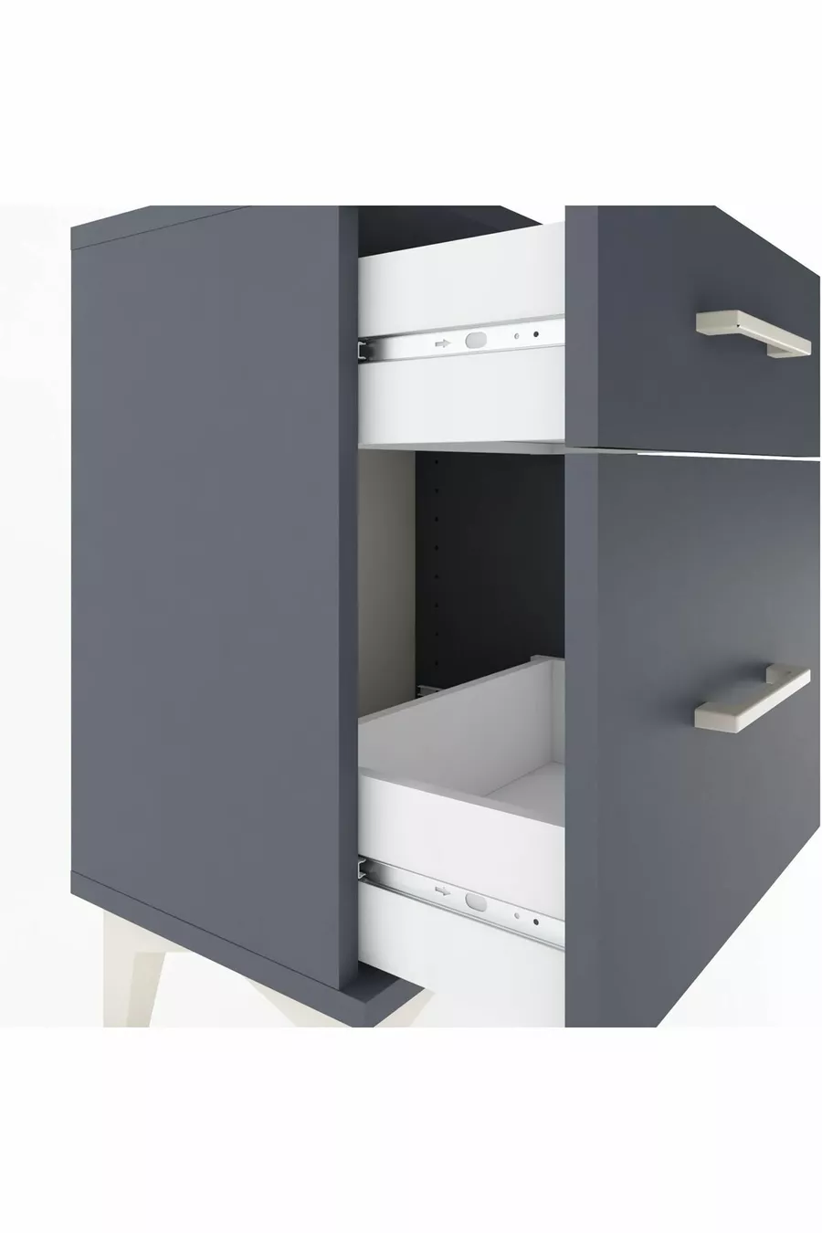 Chevet Arges 2 tiroirs Anthracite-Anthracite