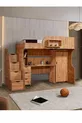 Lits superposés, Bureau avec armoire Litera, Noyer foncé