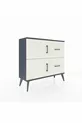Commode Arges avec une étagère, 2 tiroirs et 2 portes, Anthracite-Pierre de lave