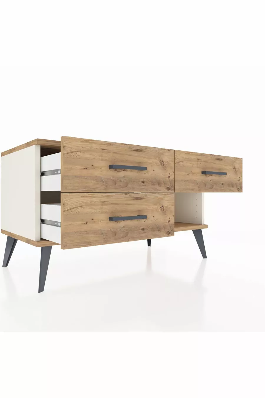 Commode Hyperion 3 tiroirs Pierre de lune-Sapin