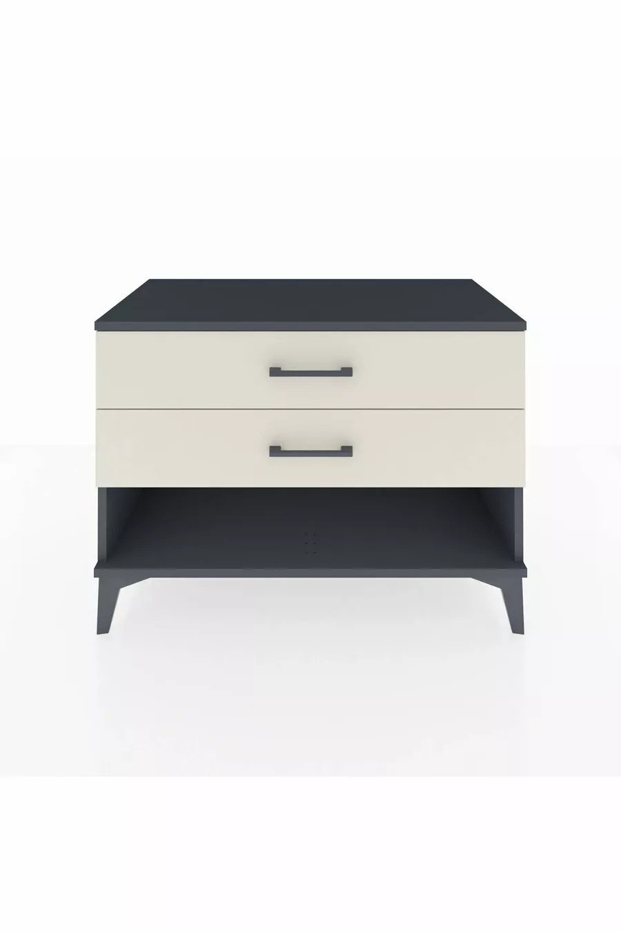 Commode Hyperion 2 tiroirs Anthracite-Pierres de lune