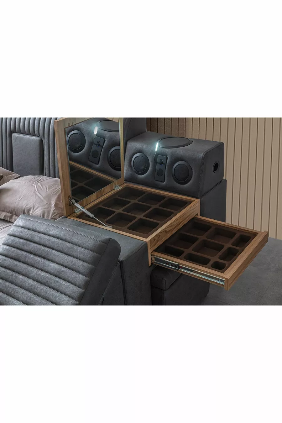Lit intelligent Sunline avec massage, anthracite