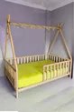Lit Montessori pour bébés et enfants unisexe avec toit en bois naturel
