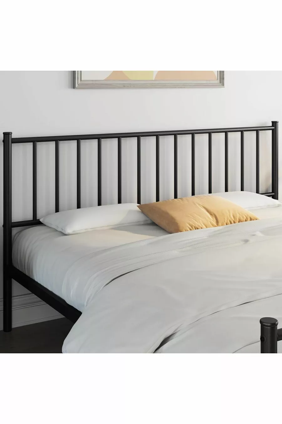 Lit en métal, Lit en métal Çınar disponible en noir, blanc et or, pour deux personnes
