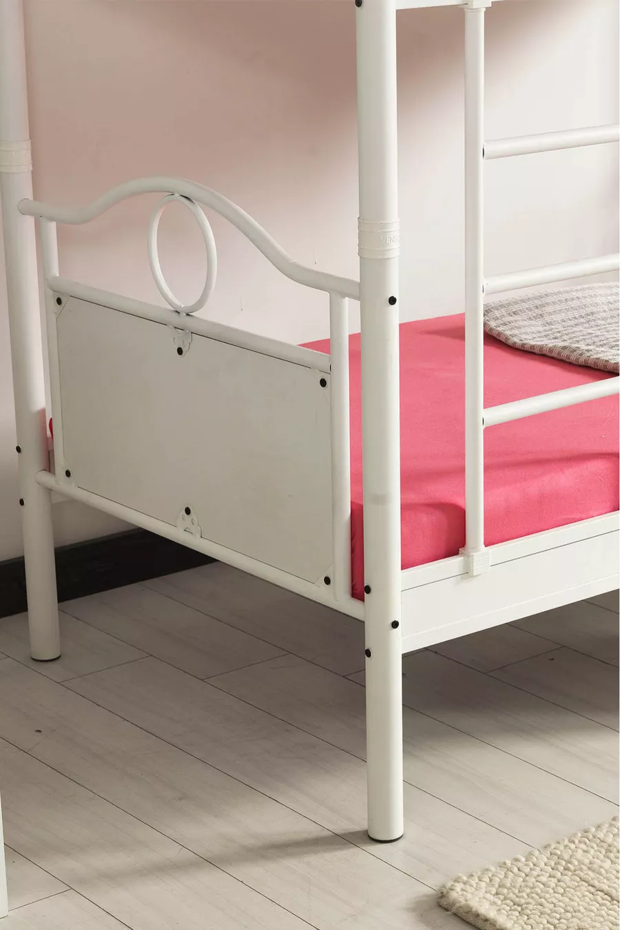 Chambre d'enfant Zümrüt Lit superposé et lit simple en métal Blanc
