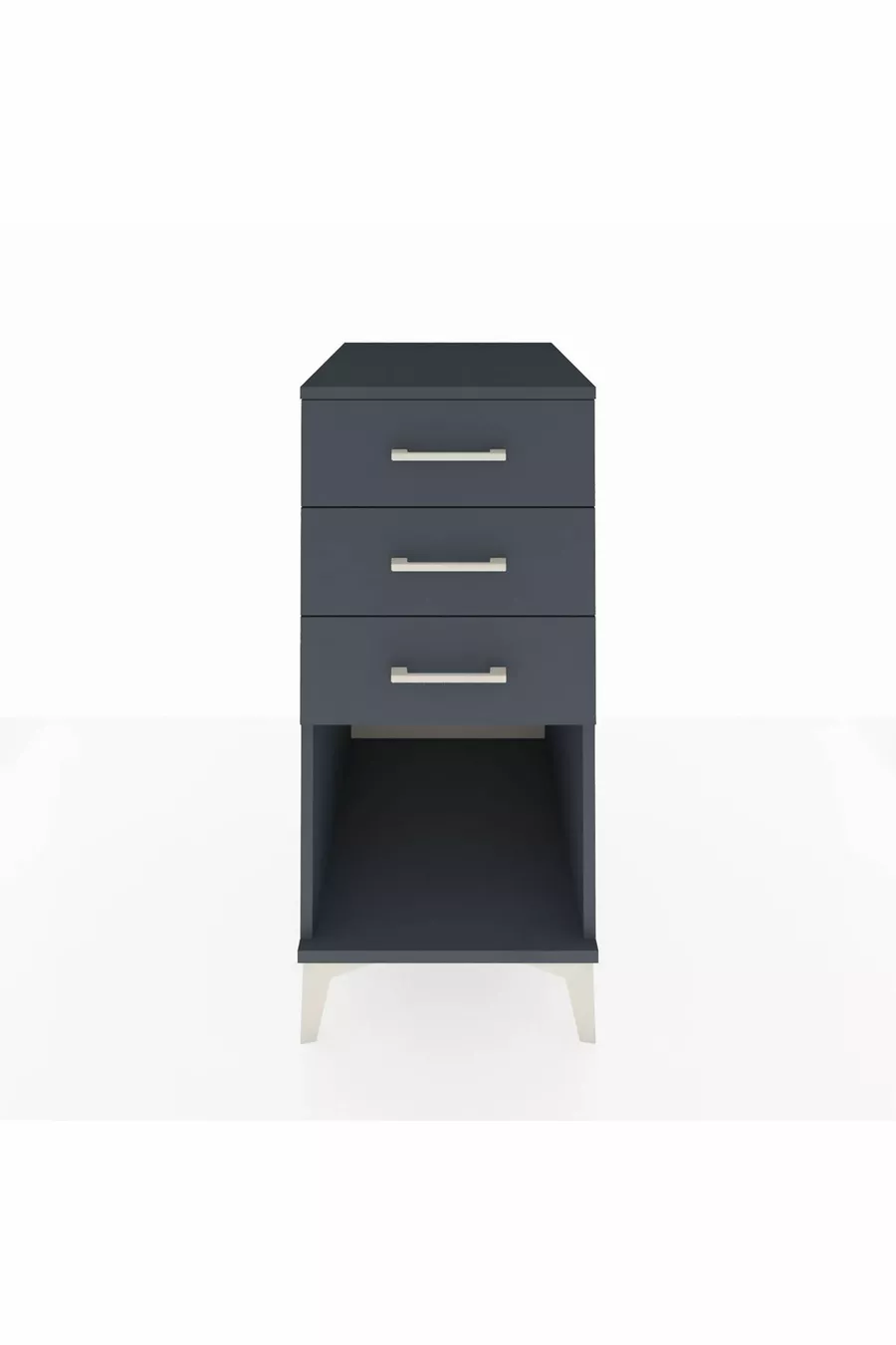Table de chevet Kronos à 3 tiroirs Anthracite-Anthracite