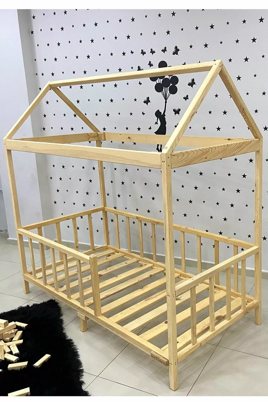 Lit Superposé Montessori Markaawm en Pin Naturel Eda