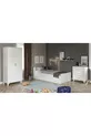 Ensemble de chambre Country - Lit avec tiroirs, Armoire à 2 portes, Commode à 3 tiroirs, entièrement en MDF