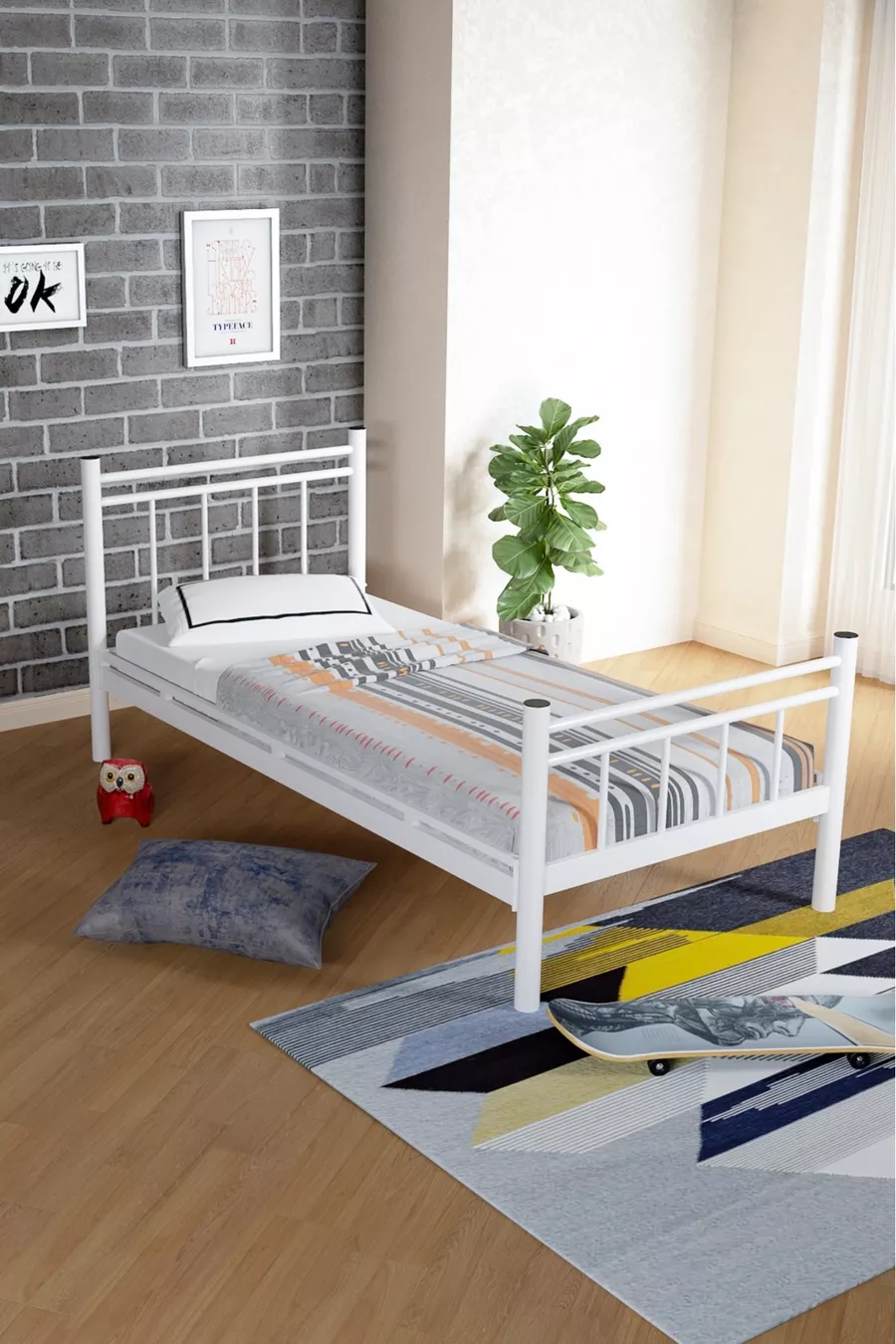 Lit en métal forgé pour une personne - (SANS MATELAS)