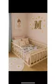 Lit d'enfant en bois massif naturel avec lattes arrondies, cm x cm, bois naturel