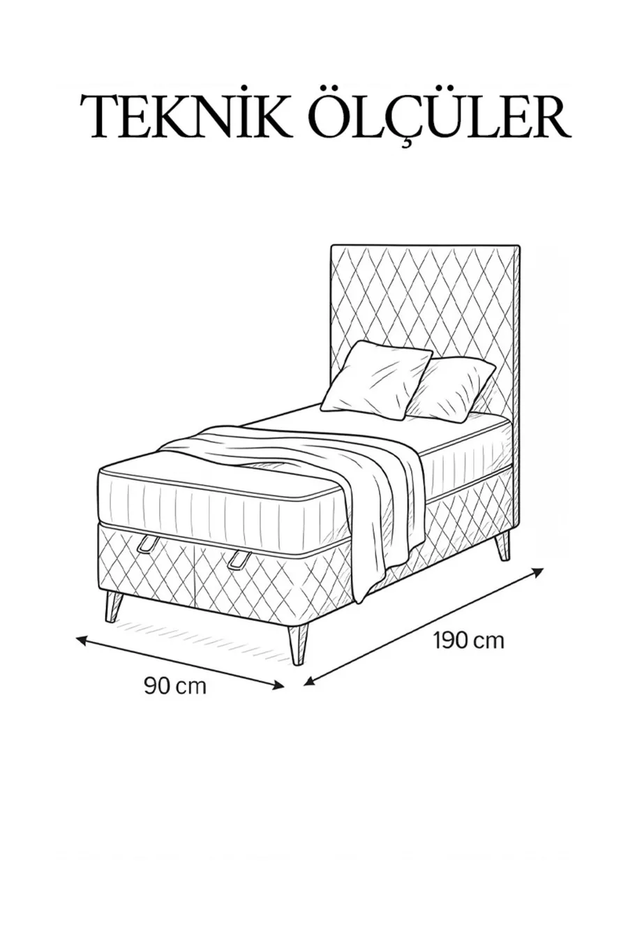 Ensemble Lit Simple Pro / Matelas Orthopédique - Sommier - Tête de Lit / Ensemble de Lit 3 Pièces