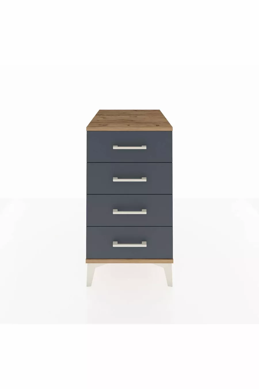 Chevet Kronos 4 tiroirs Pin-Anthracite