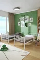Lits superposés Tekno compatibles avec matelas, métal blanc détachable