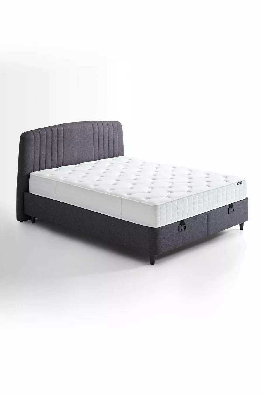 Set triple Silver Therapy Lit, Base Canto, Tête de lit Silver pour deux personnes - Anthracite