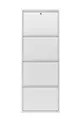 Porte-chaussures en métal verrouillable à 4 compartiments - Blanc - Ral 