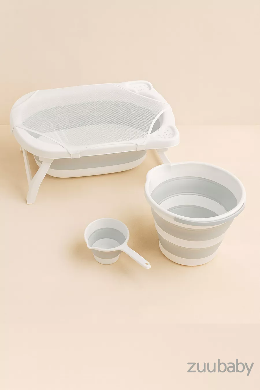 Baignoire pour bébé pliable avec ensemble de bain en filet