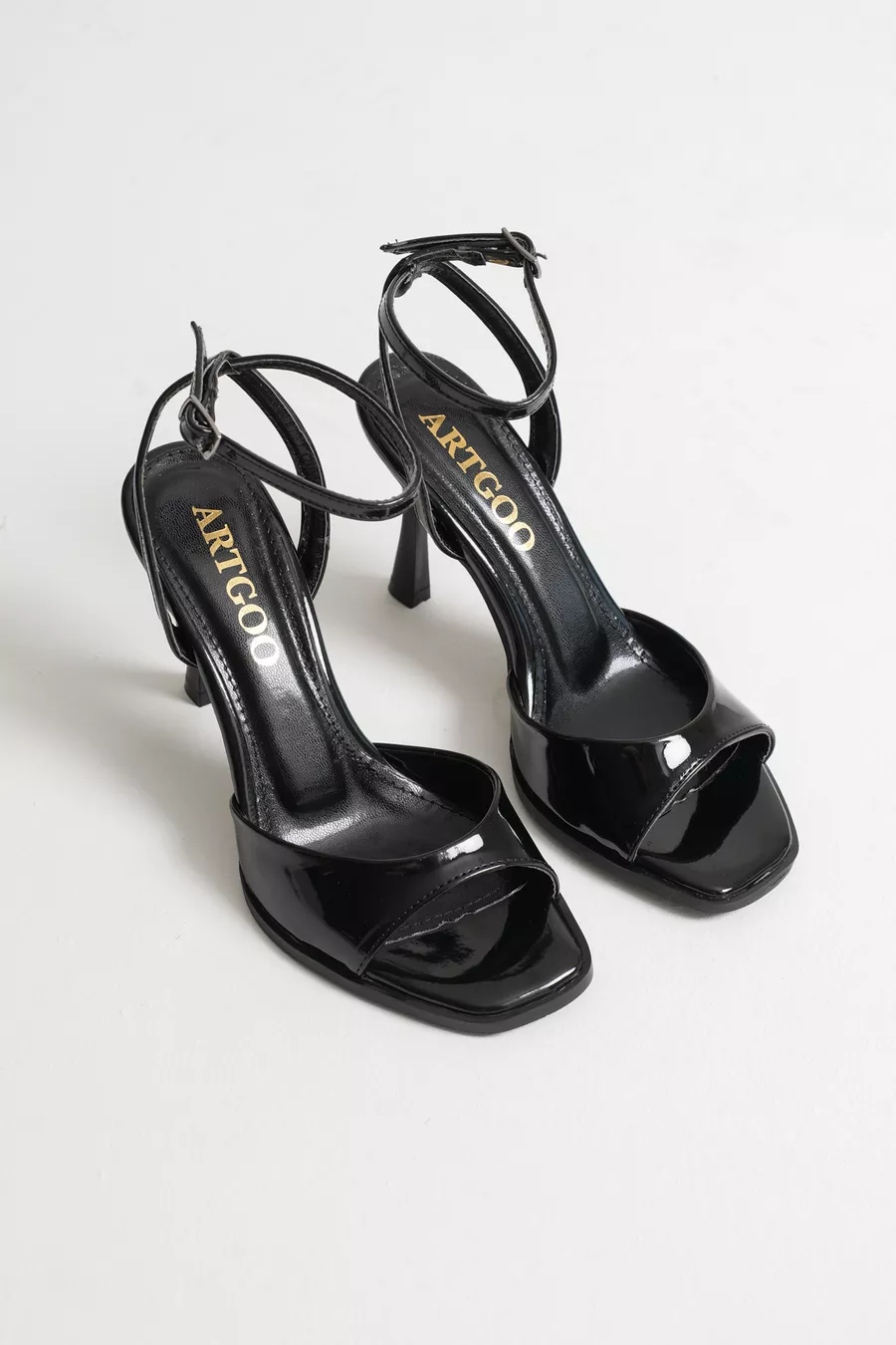 chaussures pour femmes en cuir verni noir, confortables au quotidien, à talons classiques