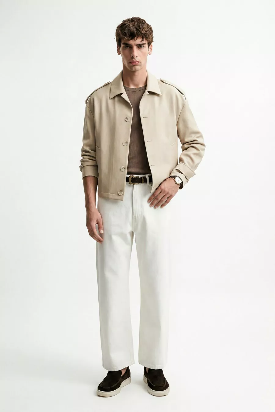 Veste pour homme beige Boxy Fit