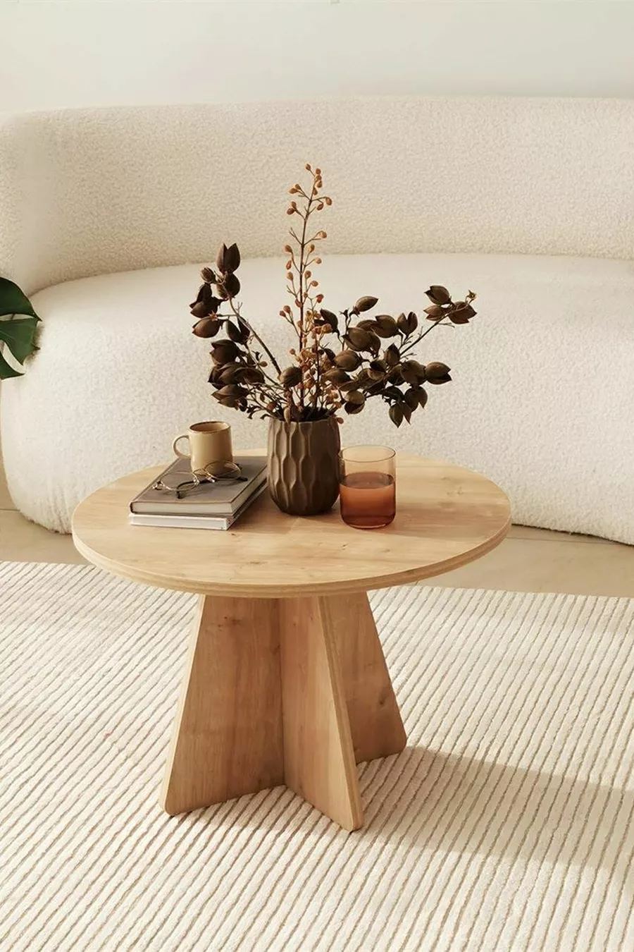 Table basse en champignon scandinave large Set de 3 tables gigognes Table d'appoint Table centrale Chêne saphir