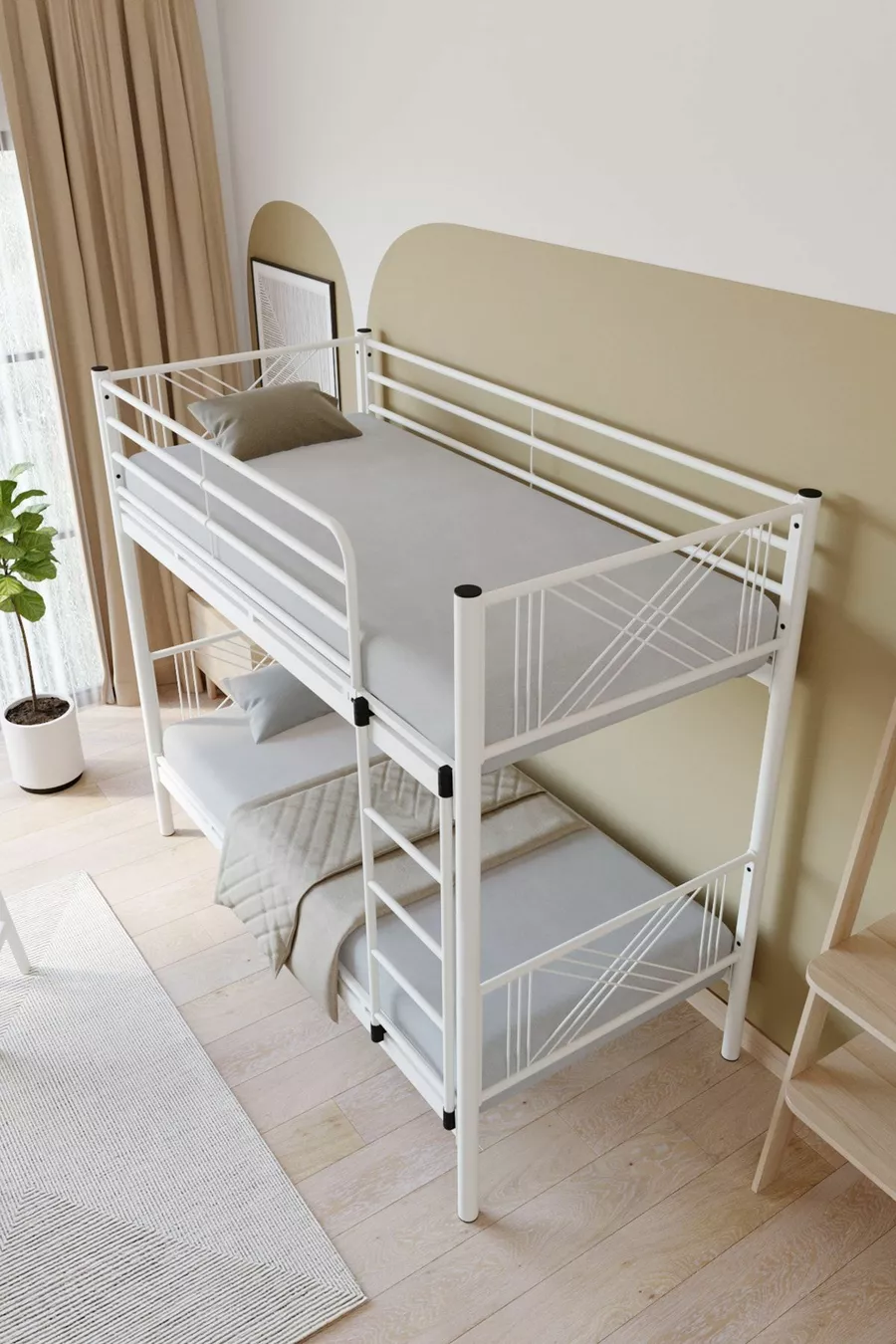 Lit superposé en métal Premium Mix  compatible avec matelas blanc, lit superposable détachable