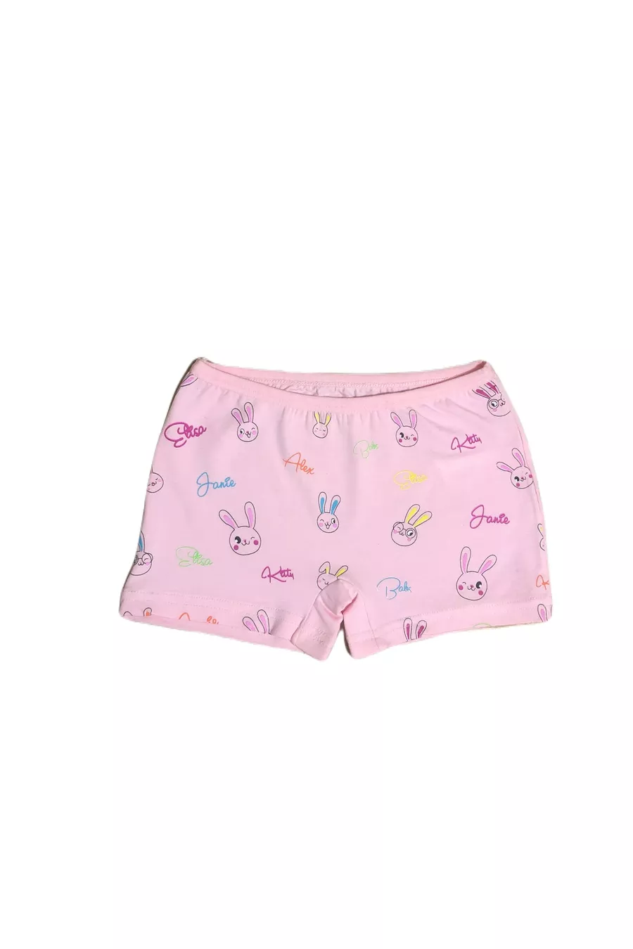 Lot de 6 boxers en coton pour fille avec motif lapin multicolore en tissu extensible