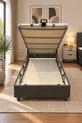 Ensemble de tête de lit et sommier coffre simple Bengü Anthracite 3 pièces Orthopédique Pratique avec grand espace de rangement