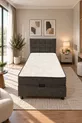 Ensemble de tête de lit et sommier coffre simple Bengü Anthracite 3 pièces Orthopédique Pratique avec grand espace de rangement