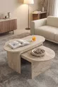 Table basse et table d'appoint ensemble de 2 en travertin