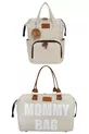 Sac à dos de soins pour bébé avec support de sangle et sac à bandoulière Mommy Bag avec porte-clés en cadeau, ensemble de 2 pièces