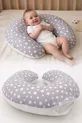 Coussin d'allaitement double face / Coussin de soutien pour bébé, Coussin de grossesse, Tissu en coton, Motif étoiles, Gris