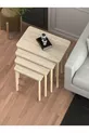 Obim 4 pièces Travertin en bois Empilement Immatriculation - table de thé Table de service Table-salon Table - design moderne