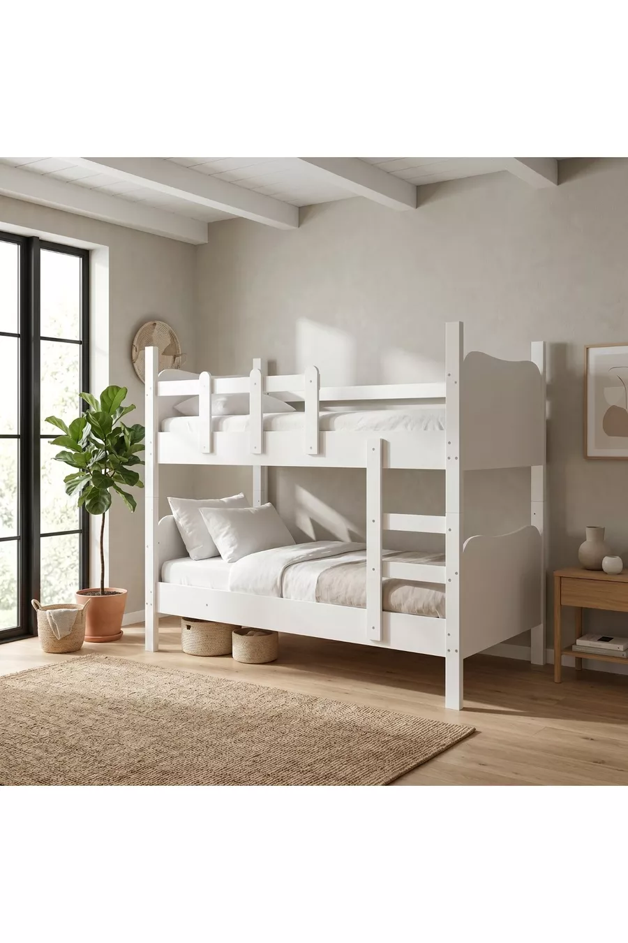 Lit superposé confortable avec échelle détachable cm (% MDF)