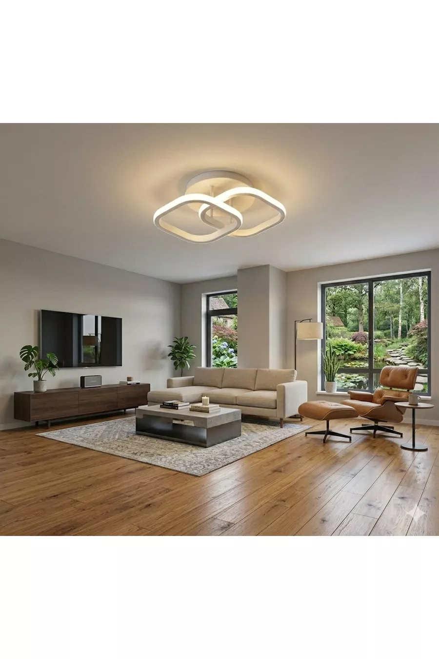 Plafonnier LED moderne à boîtier blanc, carré à 3 couleurs, pour hall, entrée, chambre à coucher et chambre d'enfant