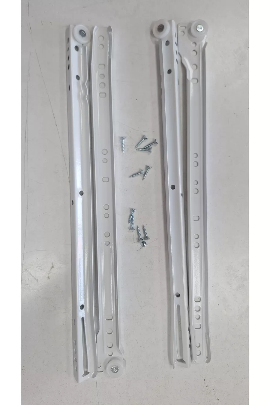 MARQUES GÉNÉRALES Rail de tiroir d'armoire classique avec glissière Blanche  cm (VIS INCLUSES) - PRIX POUR 2 PIÈCES