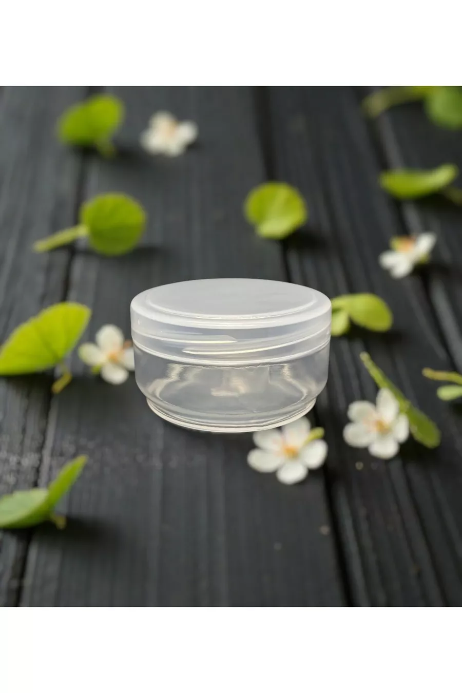 Pot de crème transparent  CC avec couvercle, boîte à crème simple 1 pièce