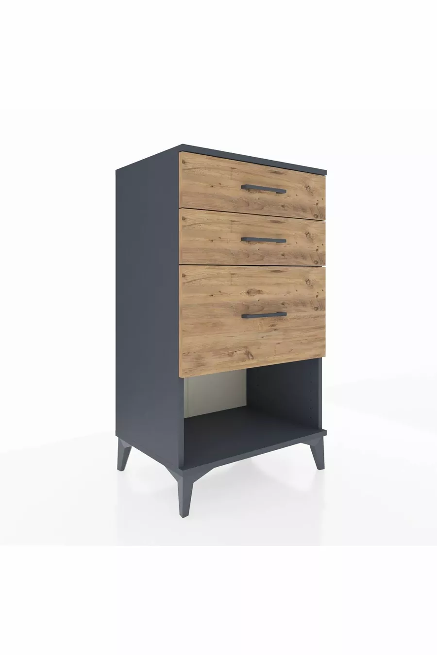Commode Hyperion 3 tiroirs Anthracite-Cèdre