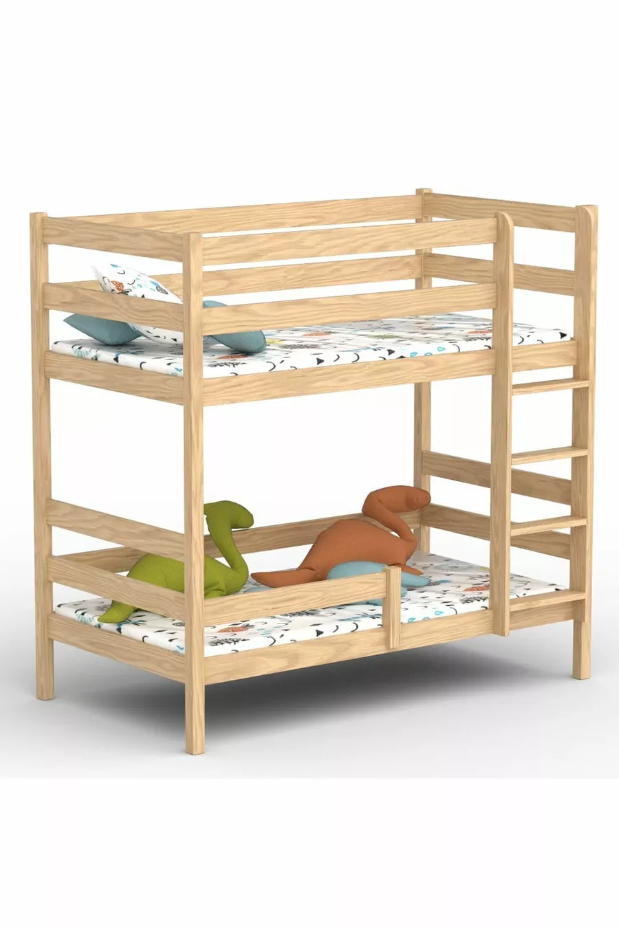 Lit superposé classique en pin naturel pour bébés et enfants