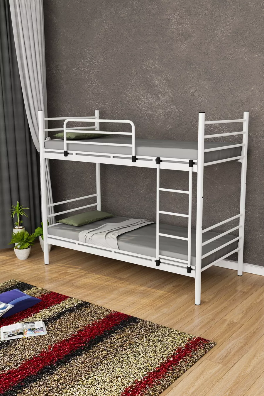 Lit superposé et lit simple Damla Classic blanc