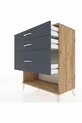 Commode Hyperion 3 tiroirs Pin-Anthracite