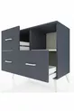 Commode Hyperion à une étagère et 3 tiroirs Anthracite-Sable/Anthracite