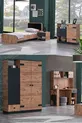 Chambre Jeune Milas - Armoire 3 Portes, Lit, Table de Chevet, Commode, Bureau