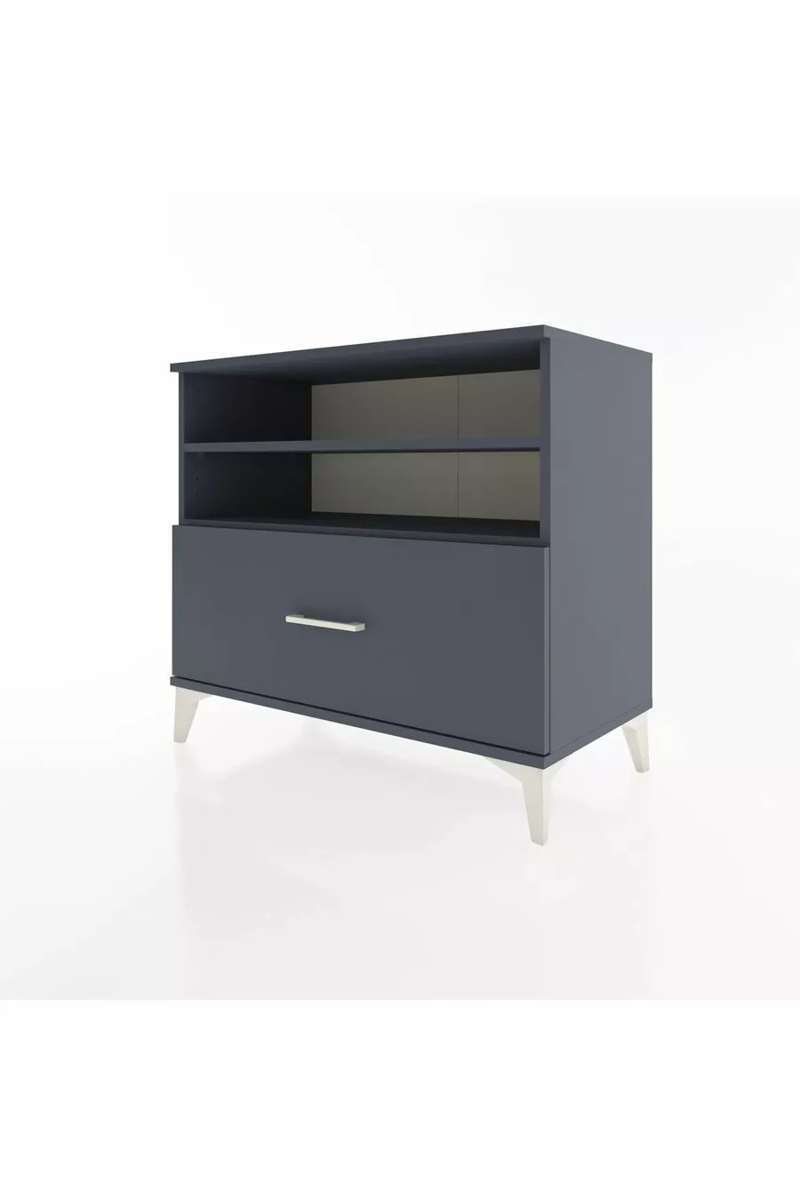 Commode Hyperion 2 étagères 1 tiroir Anthracite-Anthracite